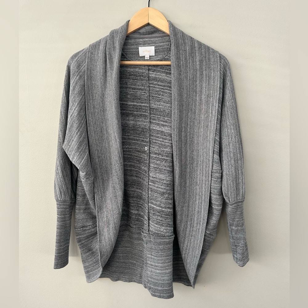 Wilfred Light Heather Grey Diderot Cocoon Open Front Casual Cardigan - Picture 2 of 5